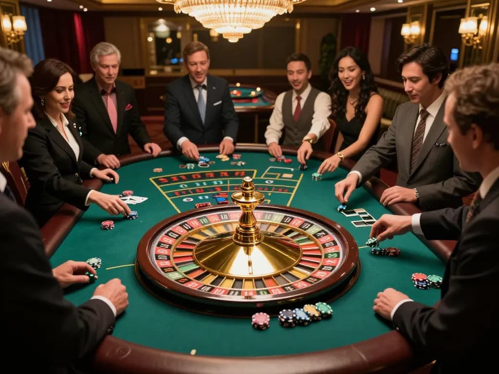 Experience the thrill of roulette at five88 casino with players engaged in dynamic betting strategies.