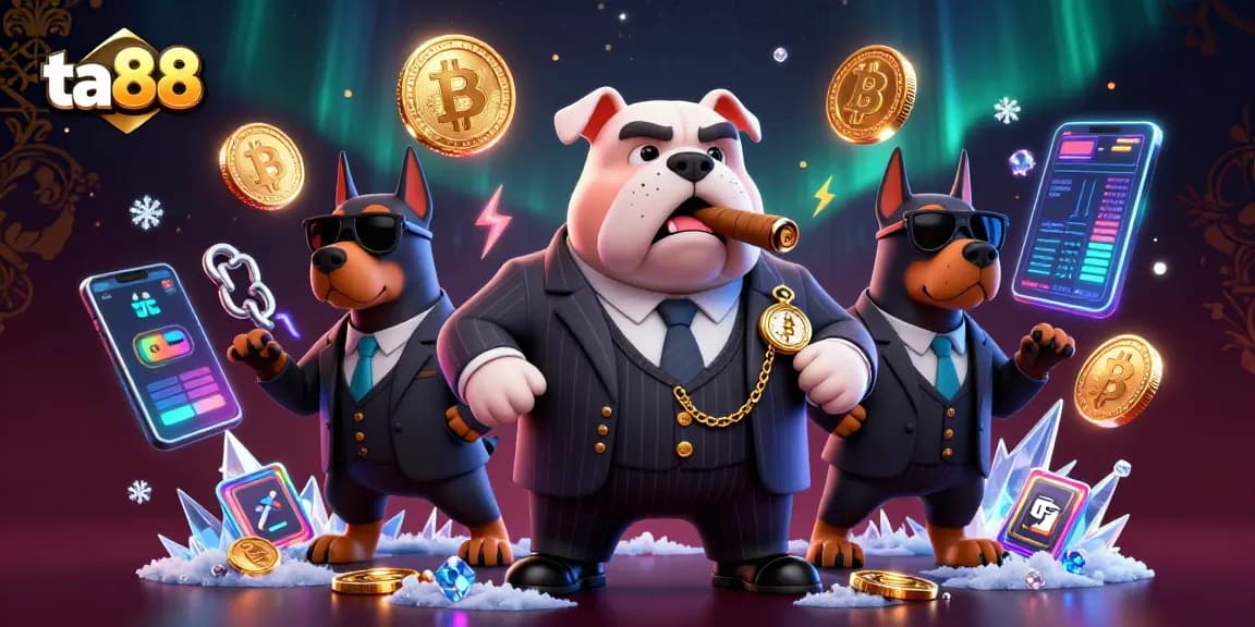 Join the ta88 mafia boss bulldog and bodyguards on an exciting crypto gambling adventure.