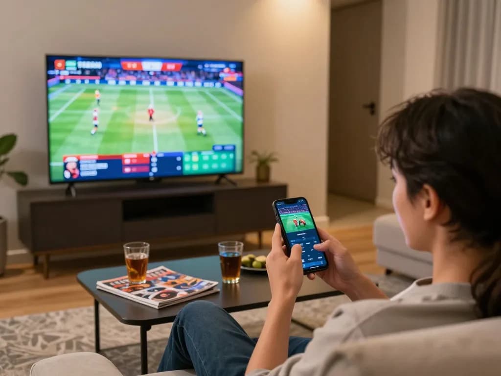 Betting on sports through the open88c app while enjoying the game at home.