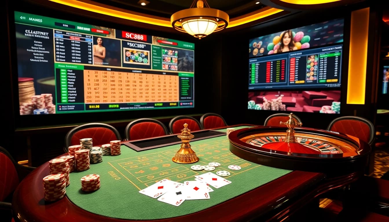 Experience SC88 dynamic casino thrills with elegant tables and colorful chips.