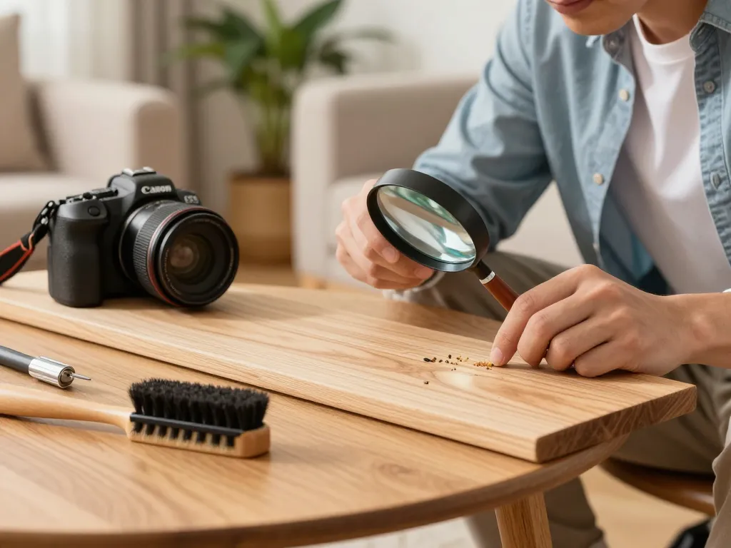 Identificare ed eliminare i tarli del legno come eliminarli dai mobili in legno in una casa accogliente.