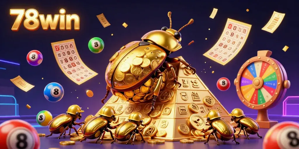 Experience epic gaming with 78win's dazzling golden beetles and dynamic lottery elements.
