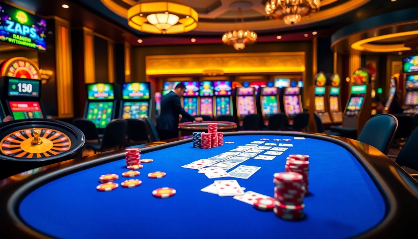 Cakhia04.tv features an exciting casino scene with poker tables and vibrant gambling activity.