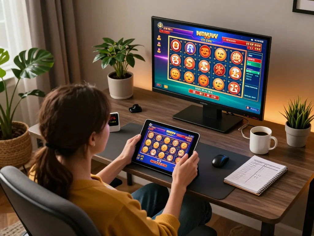 TẢI KU88 for a dynamic online casino experience in a stylish home setup.