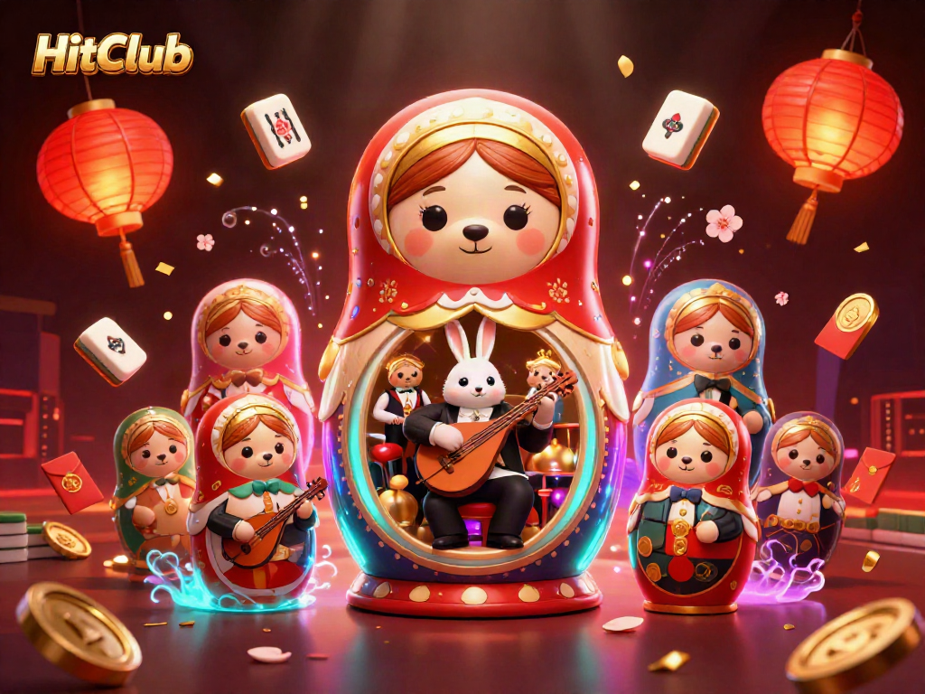 Experience thrilling gameplay with HitClub's vibrant casino illustration featuring dynamic characters and elements.