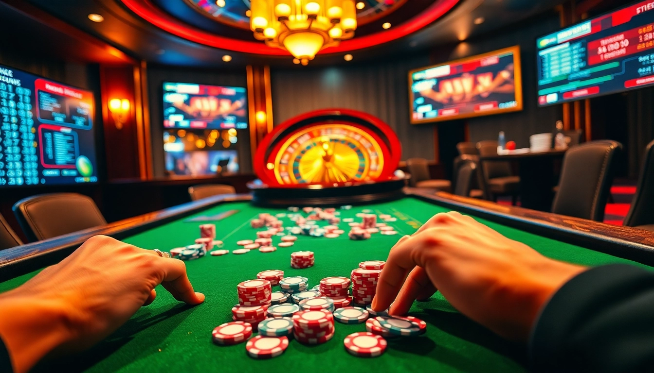Engage in thrilling gambling experiences at https://f8betb1.com/ with colorful casino elements and poker excitement.