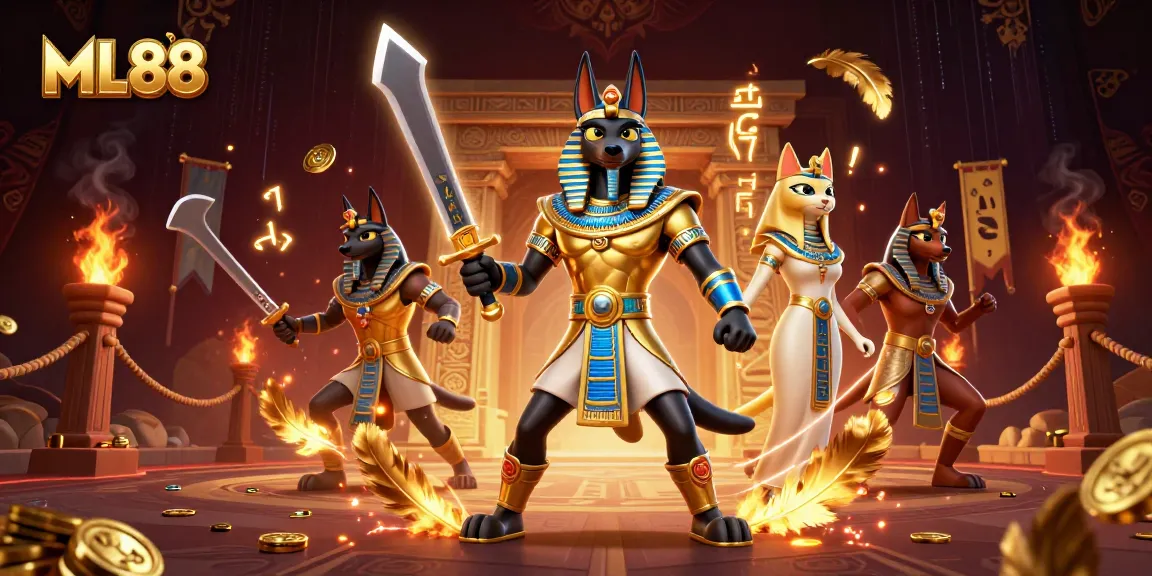 Engage with thrilling casino adventures at ML88 featuring ancient Egyptian warriors in a vibrant betting arena.